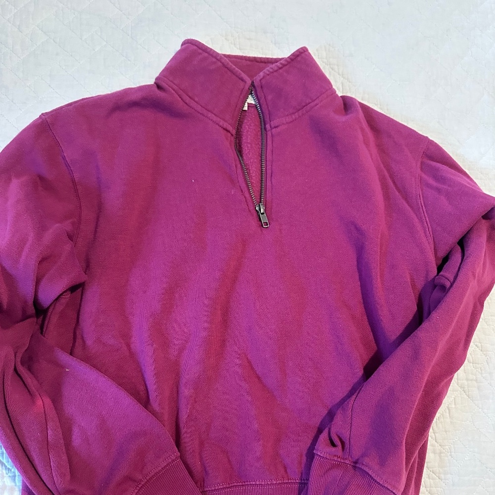 Z-Supply Purple Quarter Zip Sweatshirt size Small